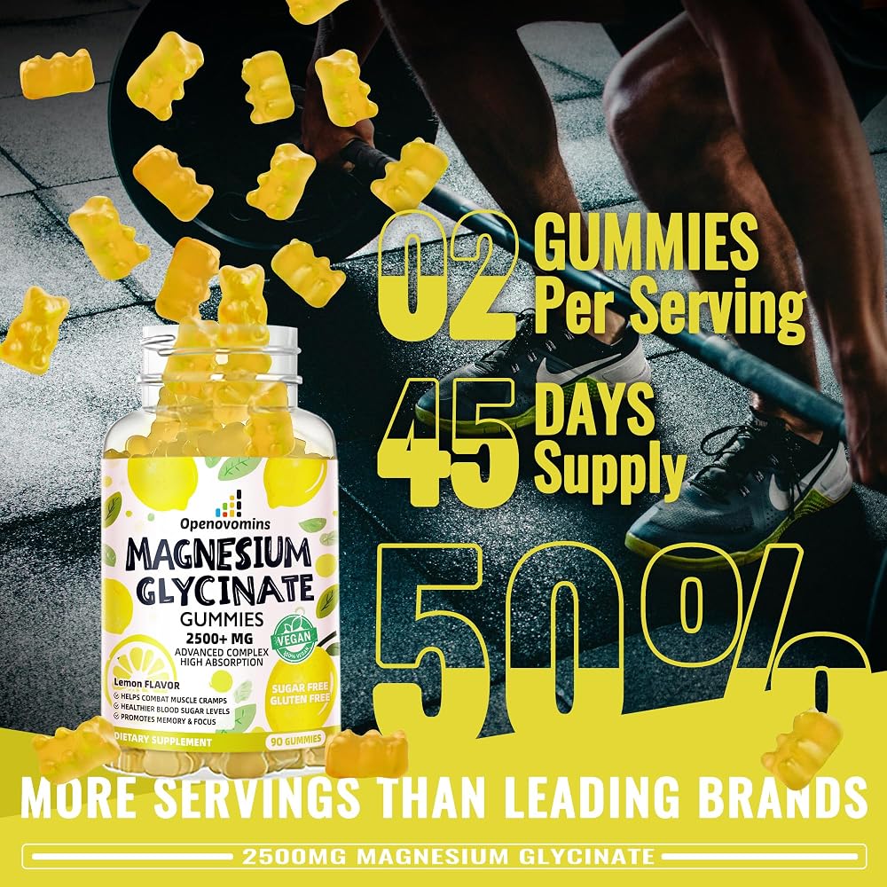 Openovomins Magnesium Glycinate Gummies 2500mg - 90 Gummies - image 6