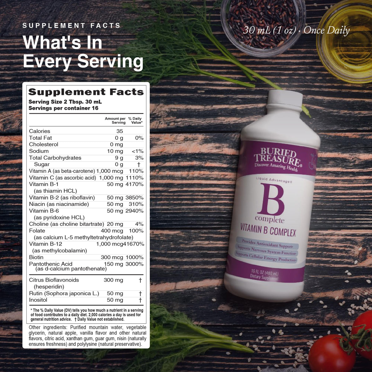 Buried Treasure B Complete Liquid B-Complex - 16 Fl oz - image 2