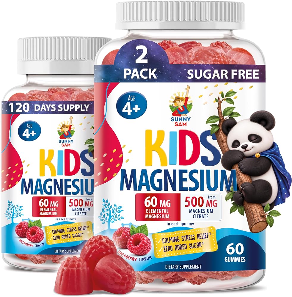 SUNNY SAM Sugar-Free Magnesium Gummies for Kids & Teens