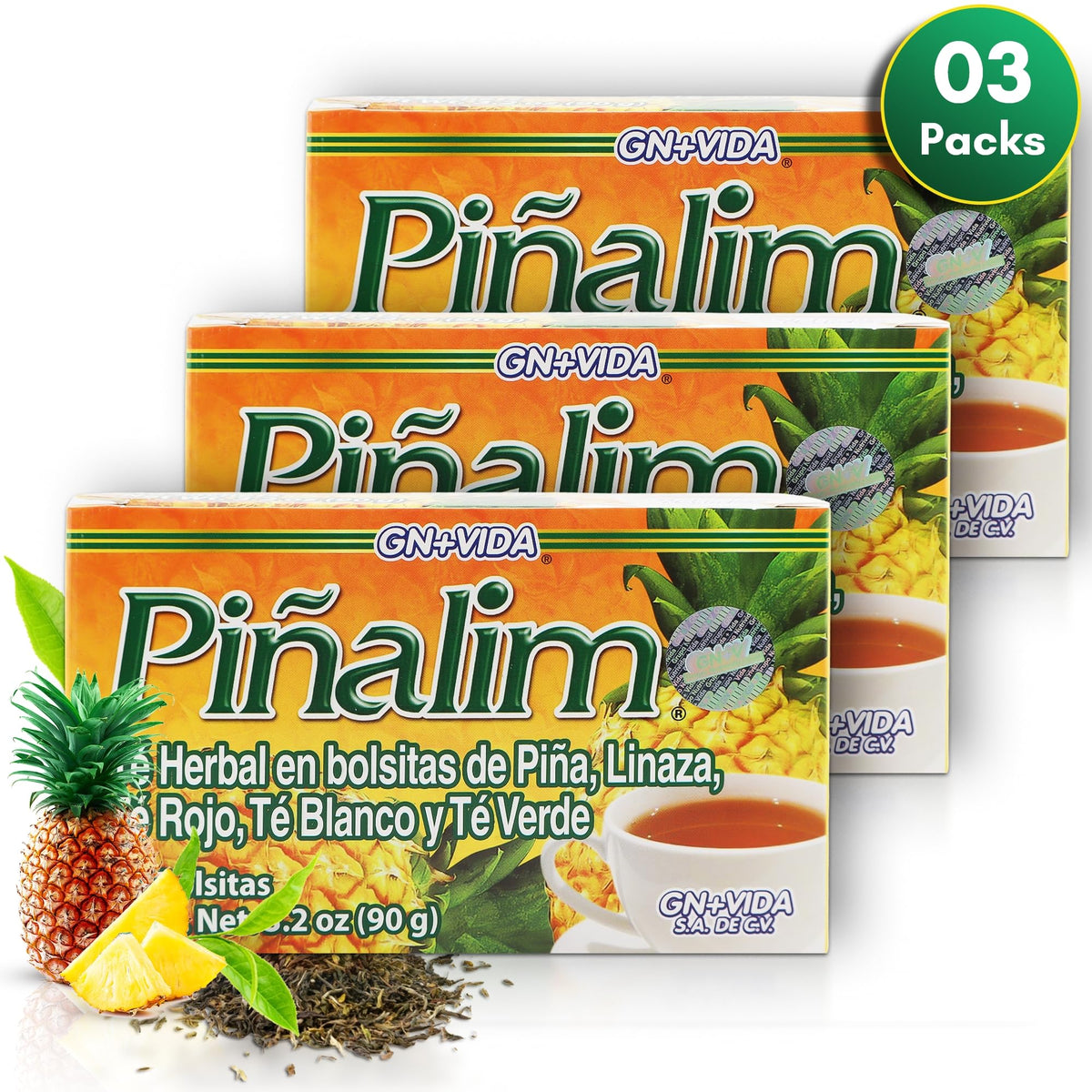 PIÑALIM 3 Boxes Te Pinalim Tea GN+Vida Tea Diet 90 Day Supply - image 2