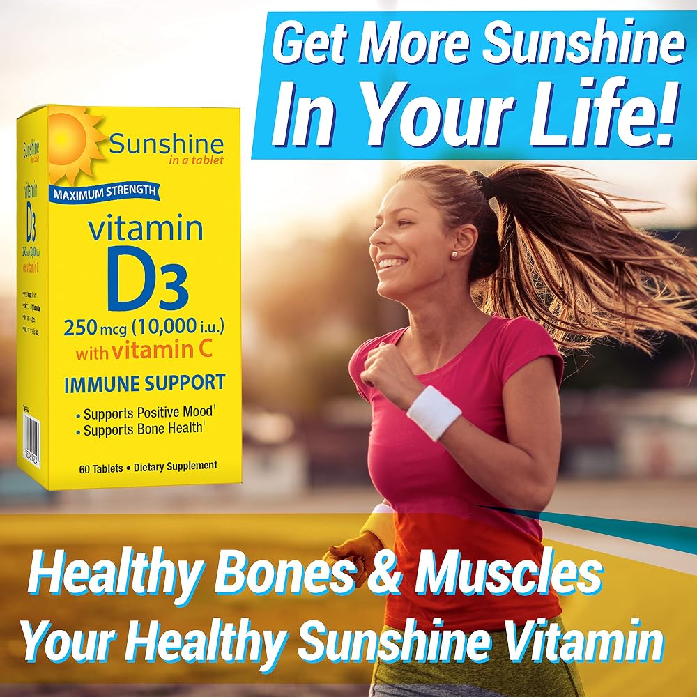 Sunshine Vitamin D 10,000 IU Tablets for Bone Strength - 30 Tablets - image 3