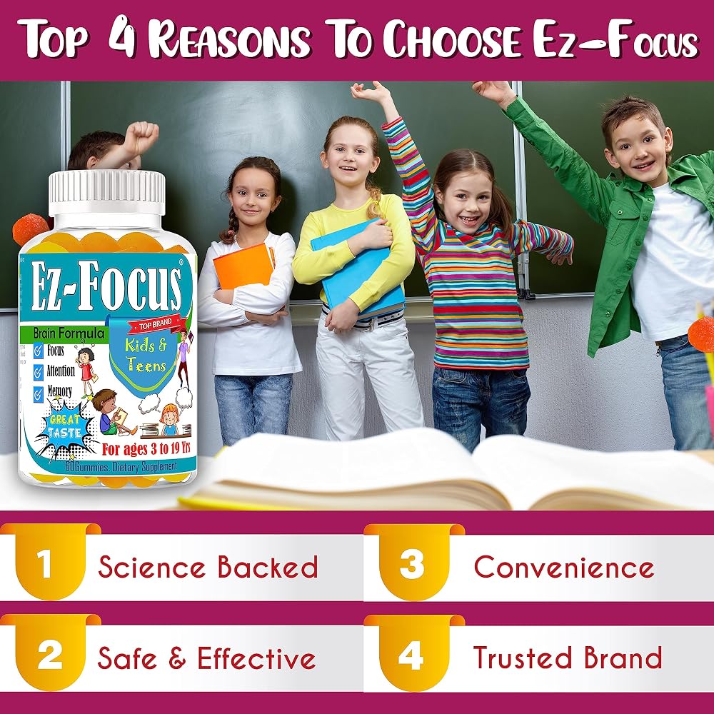 Celebrity LifeStyle Ez-Focus Gummies for Kids Brain Support - 60 Count - image 5