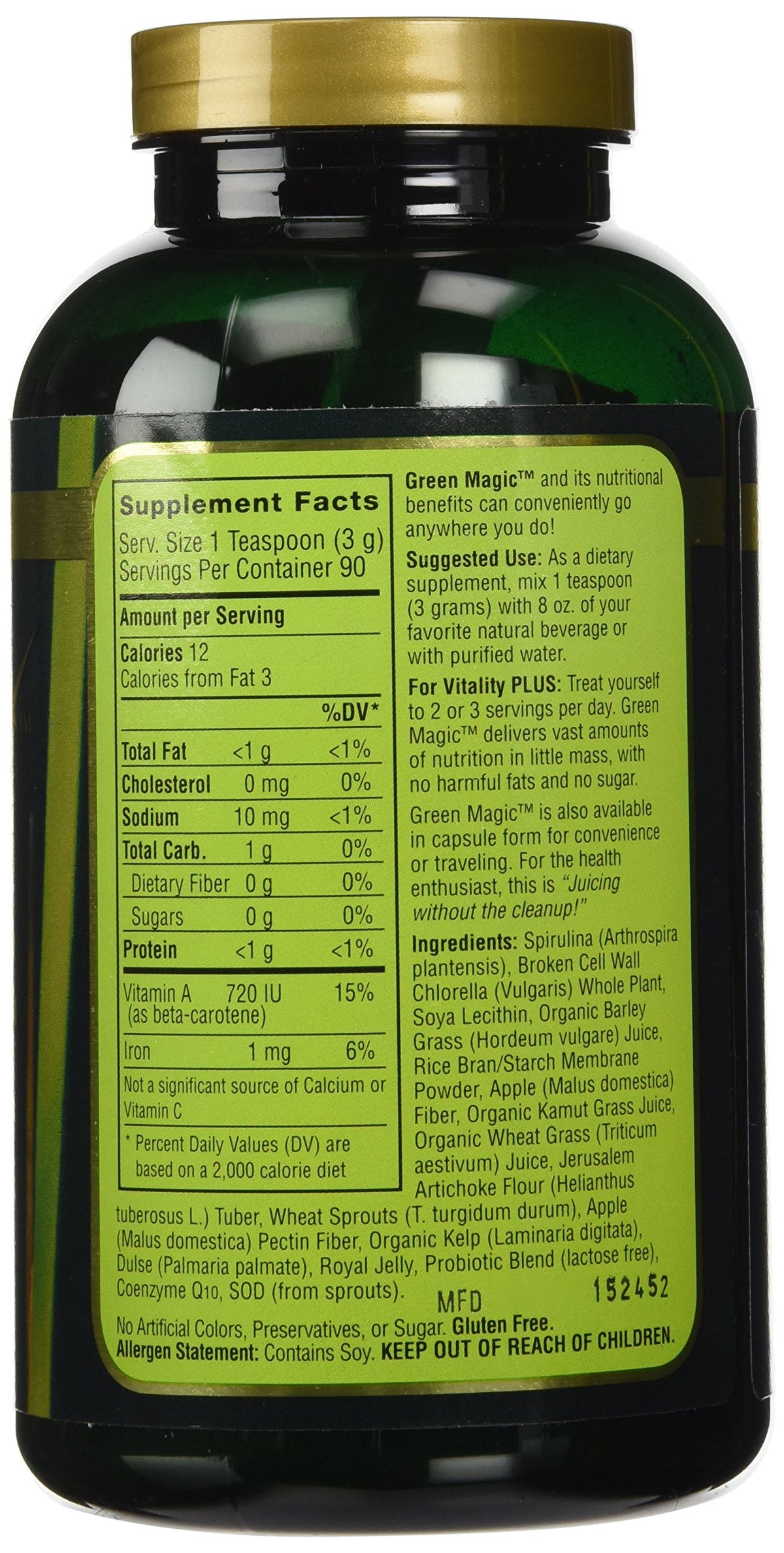 New Spirit Naturals Green Magic Powder Organic Superfood - 10 oz - image 2