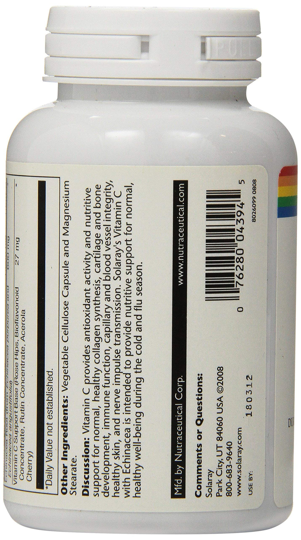 Solaray Vitamin C with Echinacea 500 mg - 120 Capsules - image 3