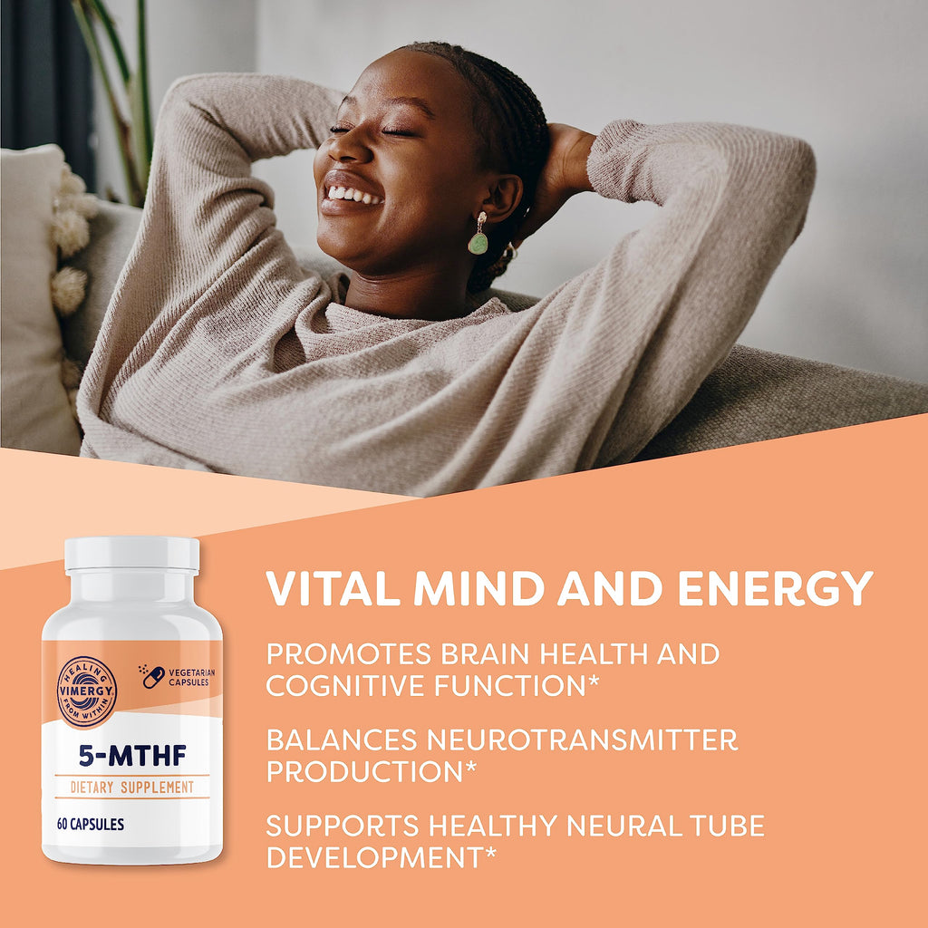 Vimergy 5-MTHF 8500mcg DFE + B12 Cognitive Energy - 60 Capsules - image 2