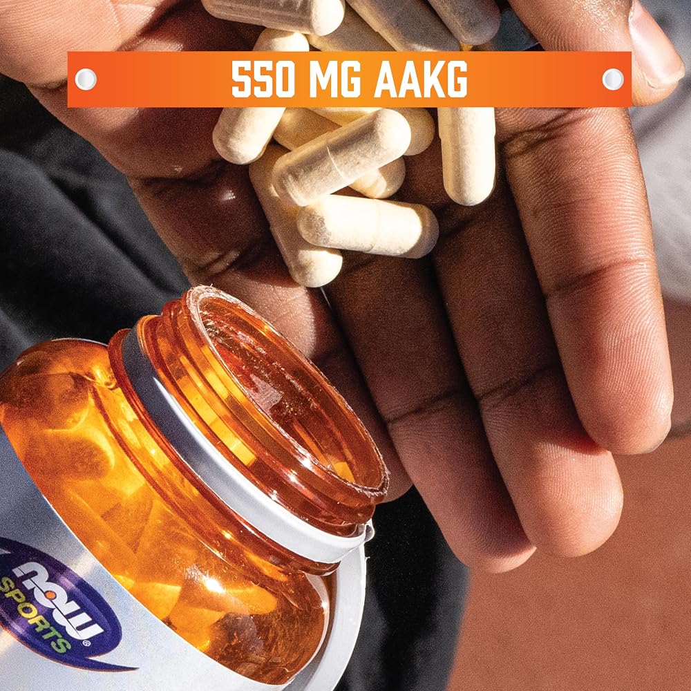 NOW Sports AAKG 2200 Arginine Energy Production - 180 Vegetarian Capsules - image 4