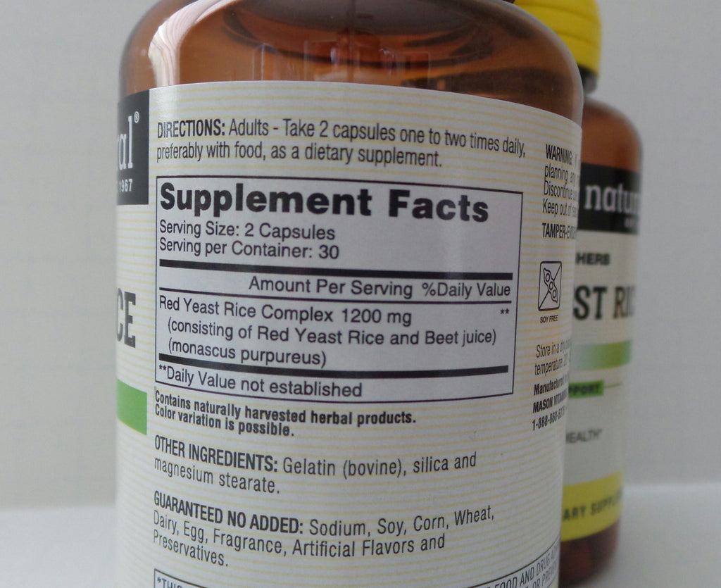 MASON NATURAL Red Yeast Rice - 120 Capsules - image 2