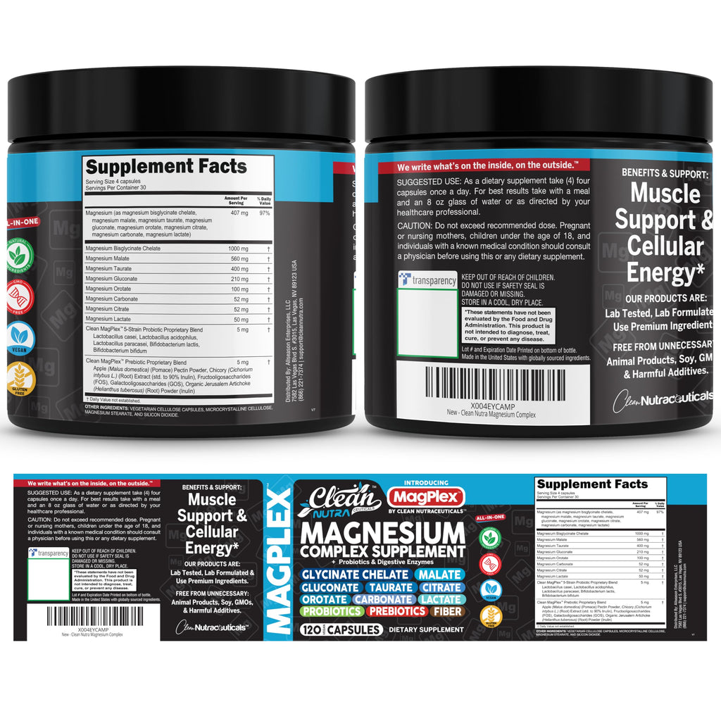 Clean Nutraceuticals Magnesium Complex - 120 Capsules - image 9