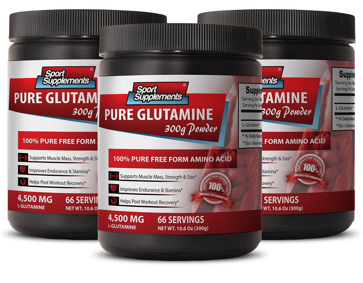 SPORT SUPPLEMENTS L-Glutamine Powder 4500mg - 3 Pack