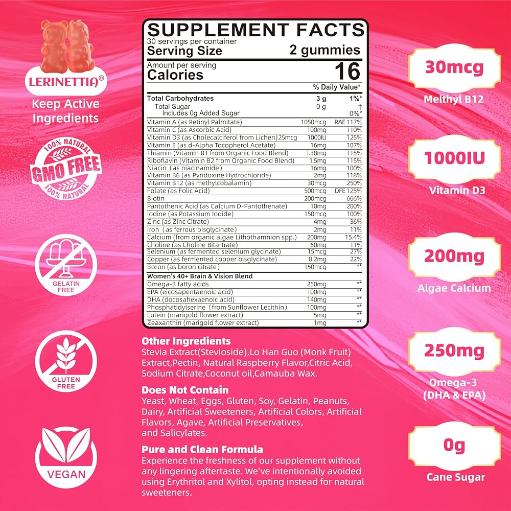 Lerinettia Multivitamin for Women 40+ - 120 Gummies - image 2