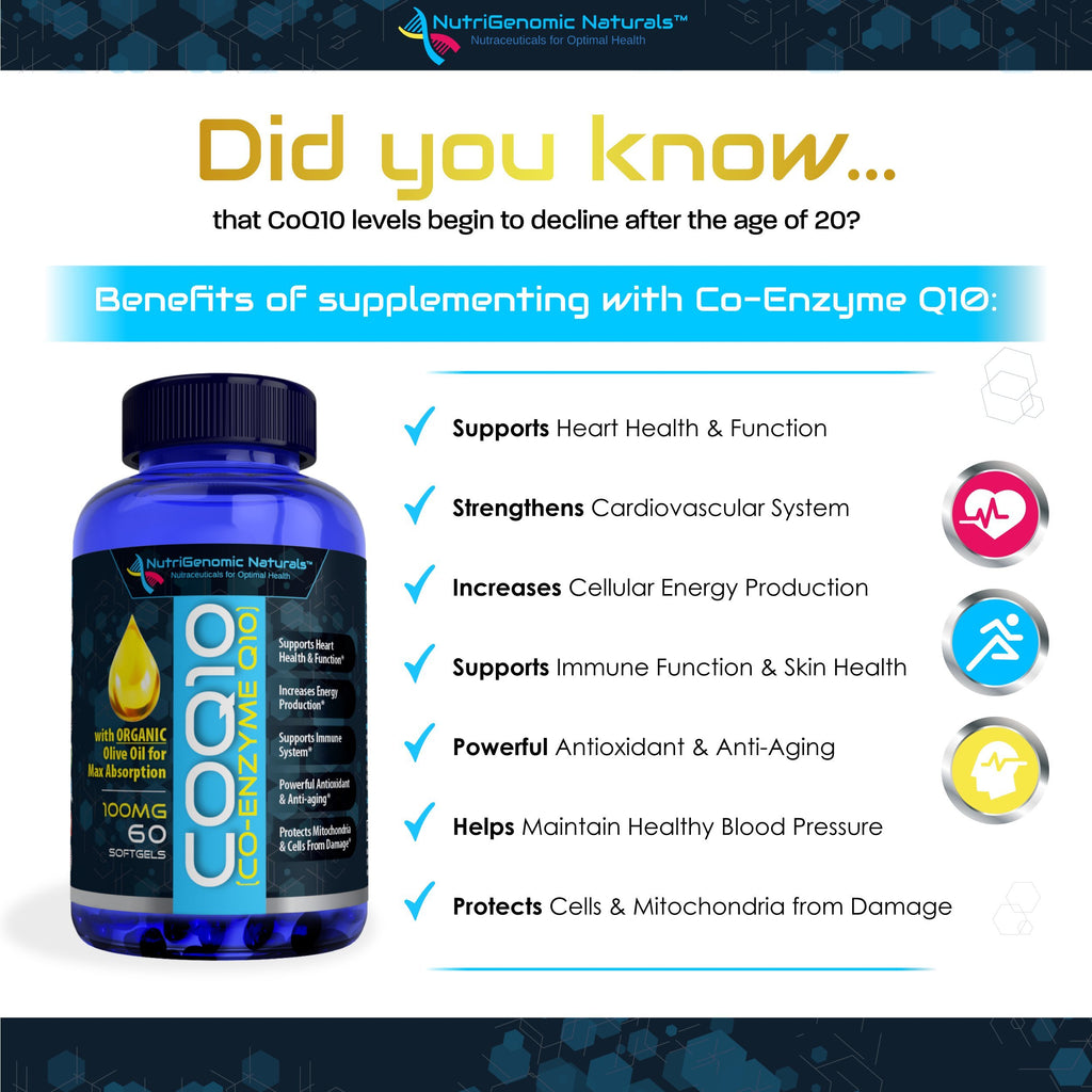 NutriGenomic Naturals CoQ10 100mg Heart Health - 60 Softgels - image 7