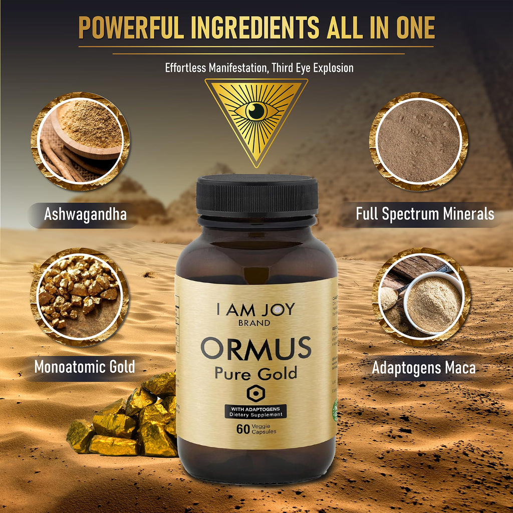 I Am Joy co. Ormus Gold Capsules with Adaptogens - 60 Vegan Capsules - image 5