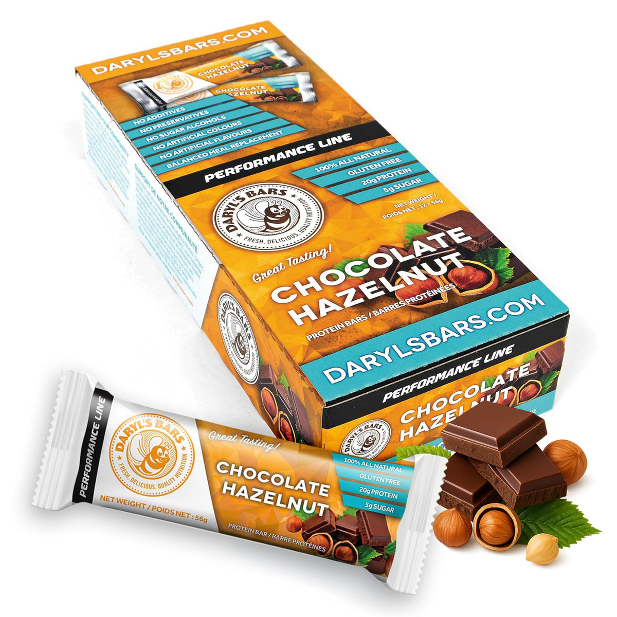 Daryl's Bars Chocolate Bars with a yummy chocolaty taste and Energy