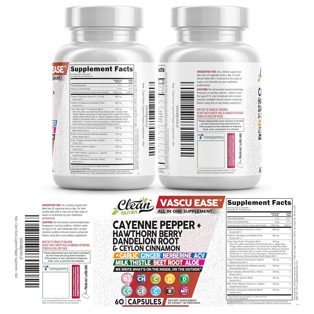 Clean Nutraceuticals Cayenne Pepper Capsules with Hawthorn Berry - 60 Count - image 9