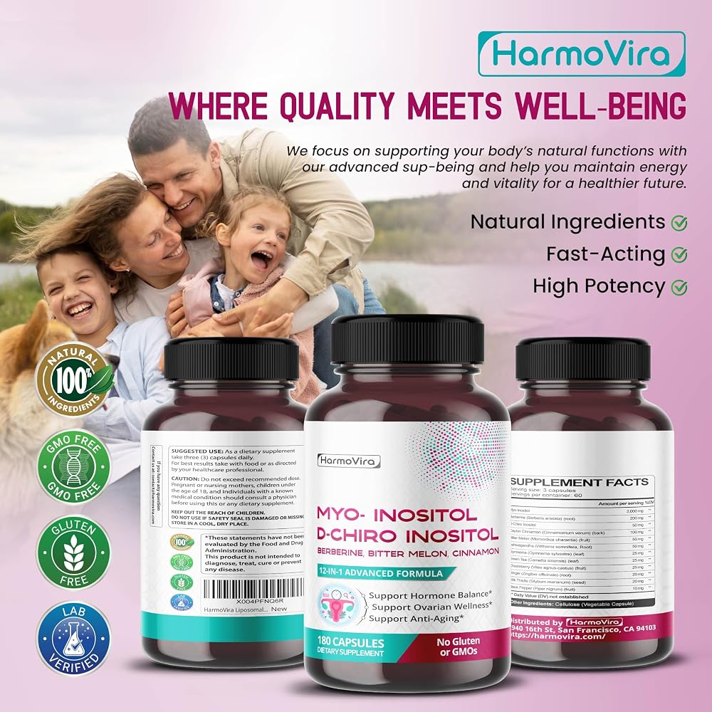 HarmoVira Myo-Inositol 12-in-1 Complex for Women's Wellness - 180 Capsules - image 8