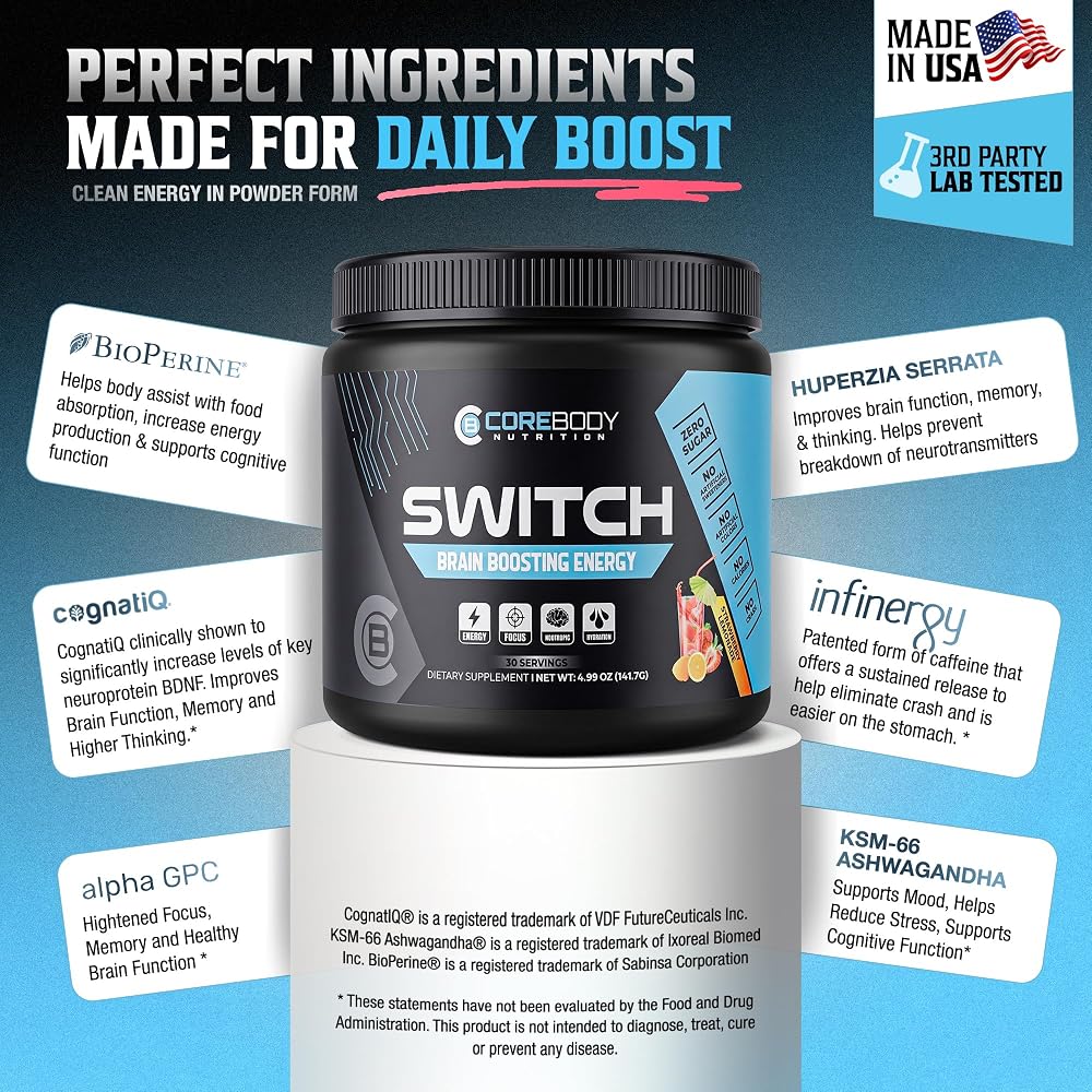 CoreBody Nutrition Switch Nootropic Powder for Memory and Focus - image 5