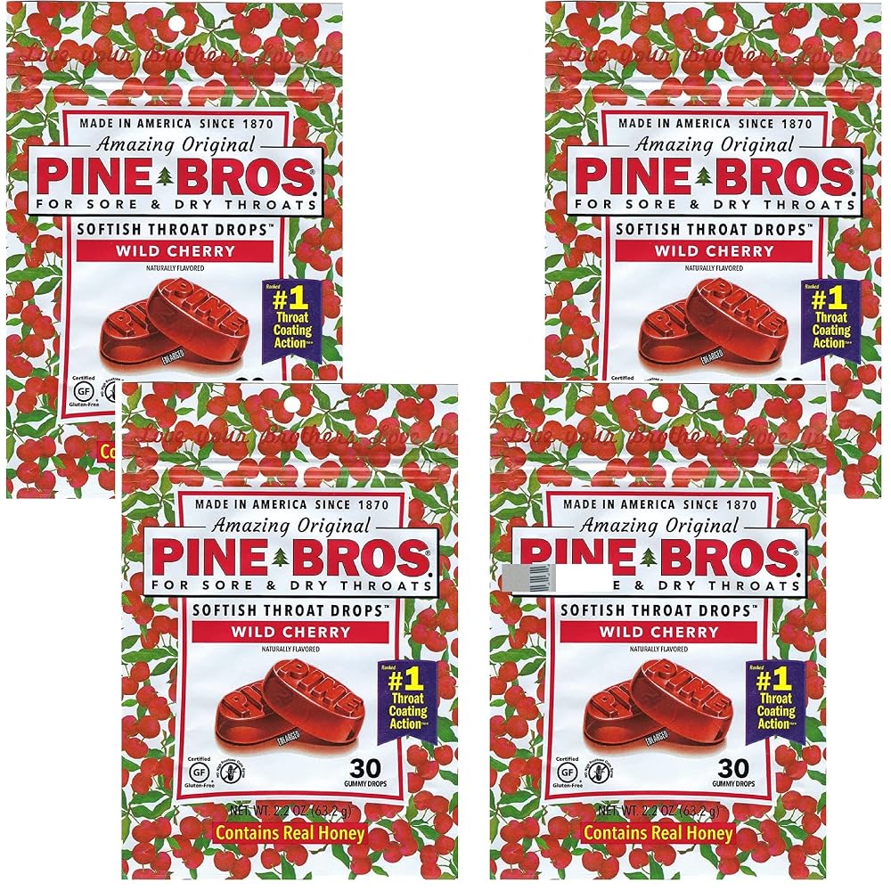 Pine Bros. Softish Throat Drops Wild Cherry - 120 Count