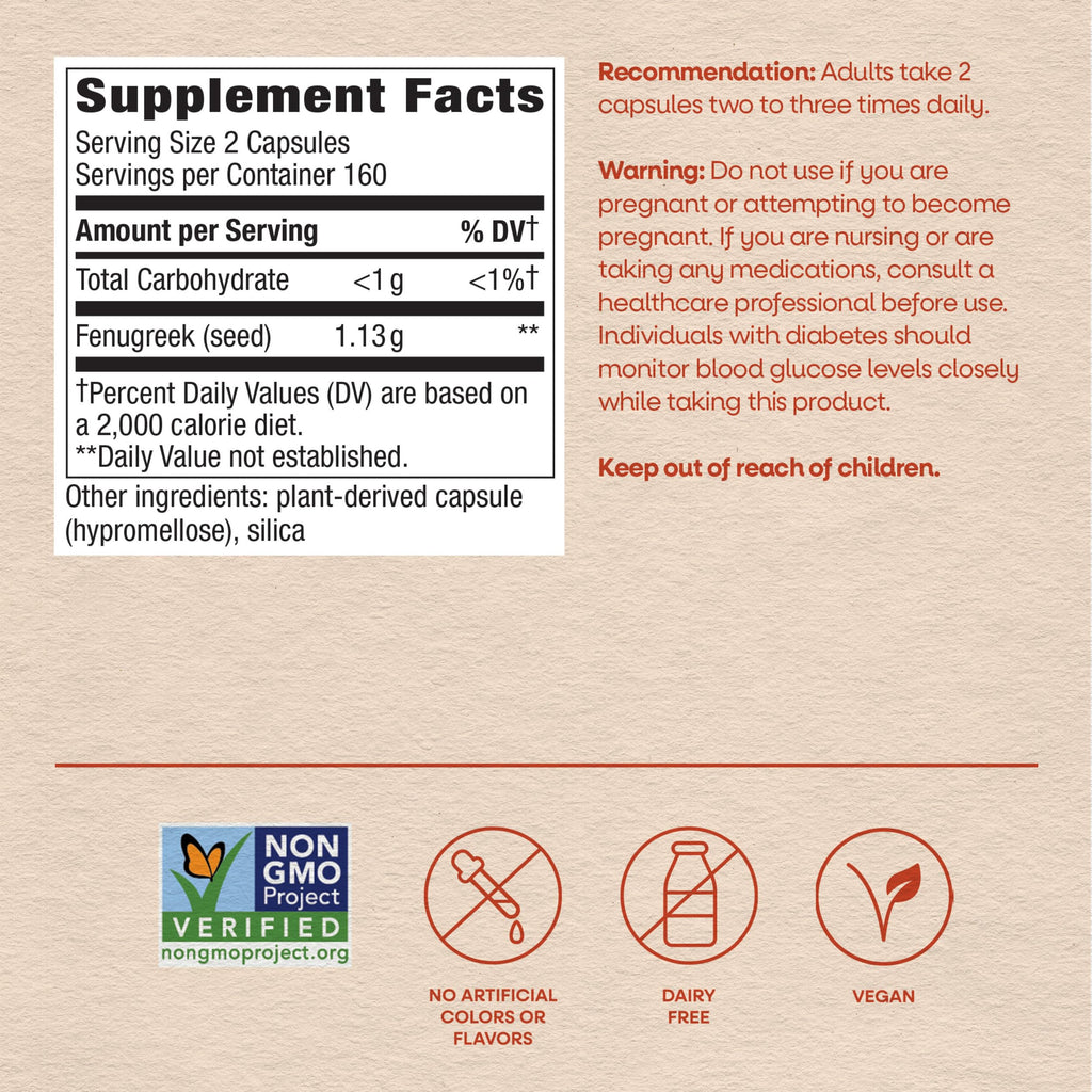 Nature's Way Fenugreek Seed Capsules for Lactation Support - 320ct - image 7
