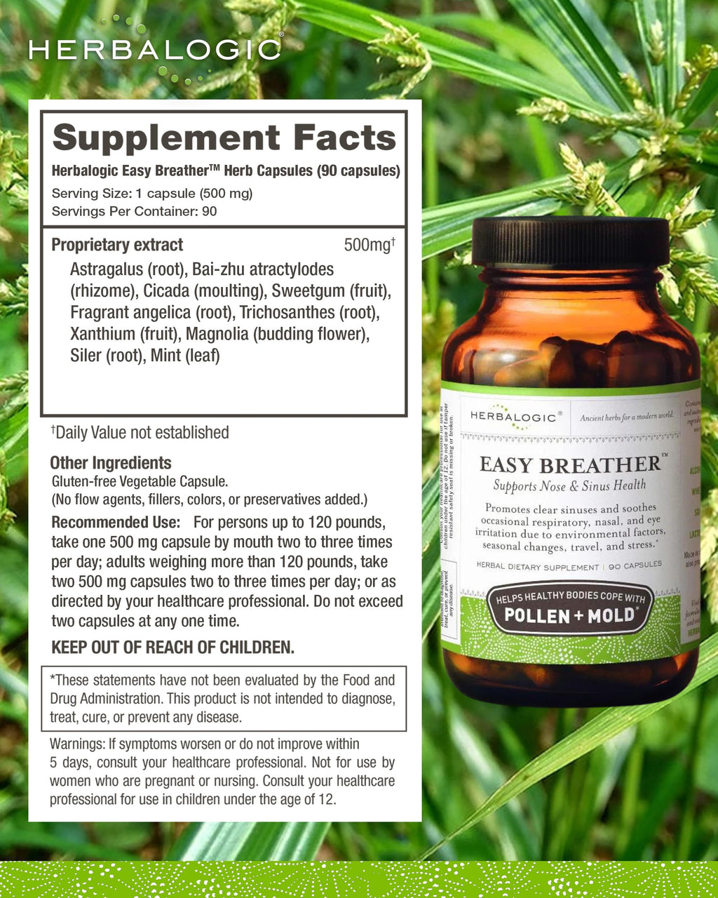 Herbalogic Easy Breather Herb Capsules for Sinus Health - 90 Capsules - image 7