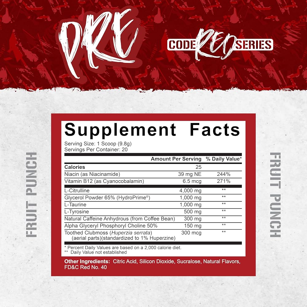 5% Nutrition Code Red Pre-Workout Powder Fruit Punch - 6.66 oz - image 3
