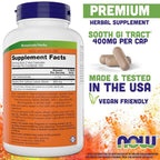 NOW Foods Slippery Elm 400 mg - 300 Vegetarian Capsules - image 2