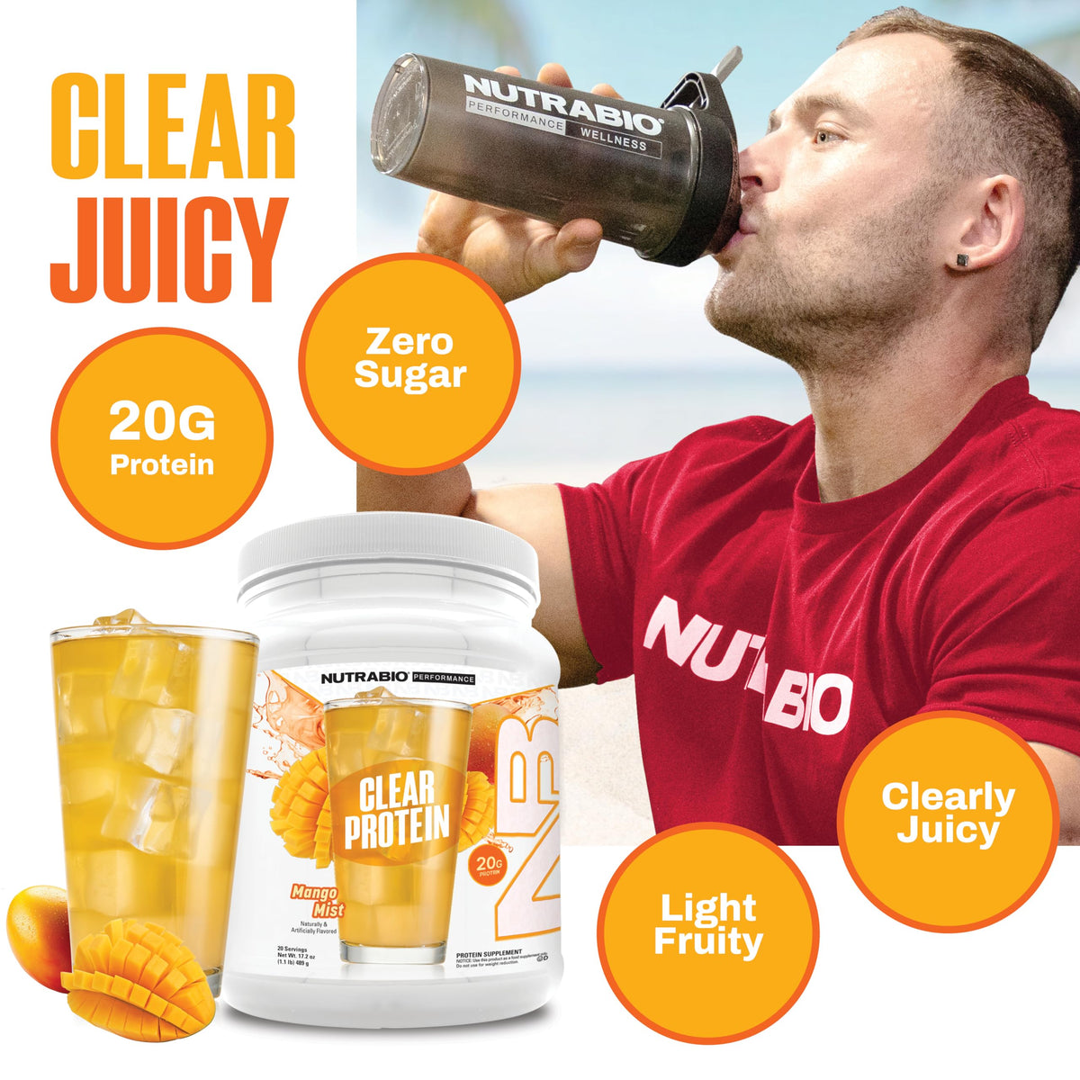 NutraBio Clear Whey Protein Isolate