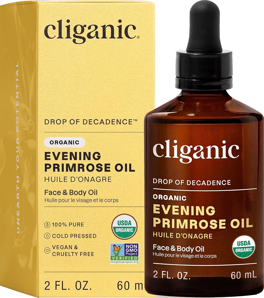 Cliganic Organic Evening Primrose Oil 100% Pure - 2 Fl Oz