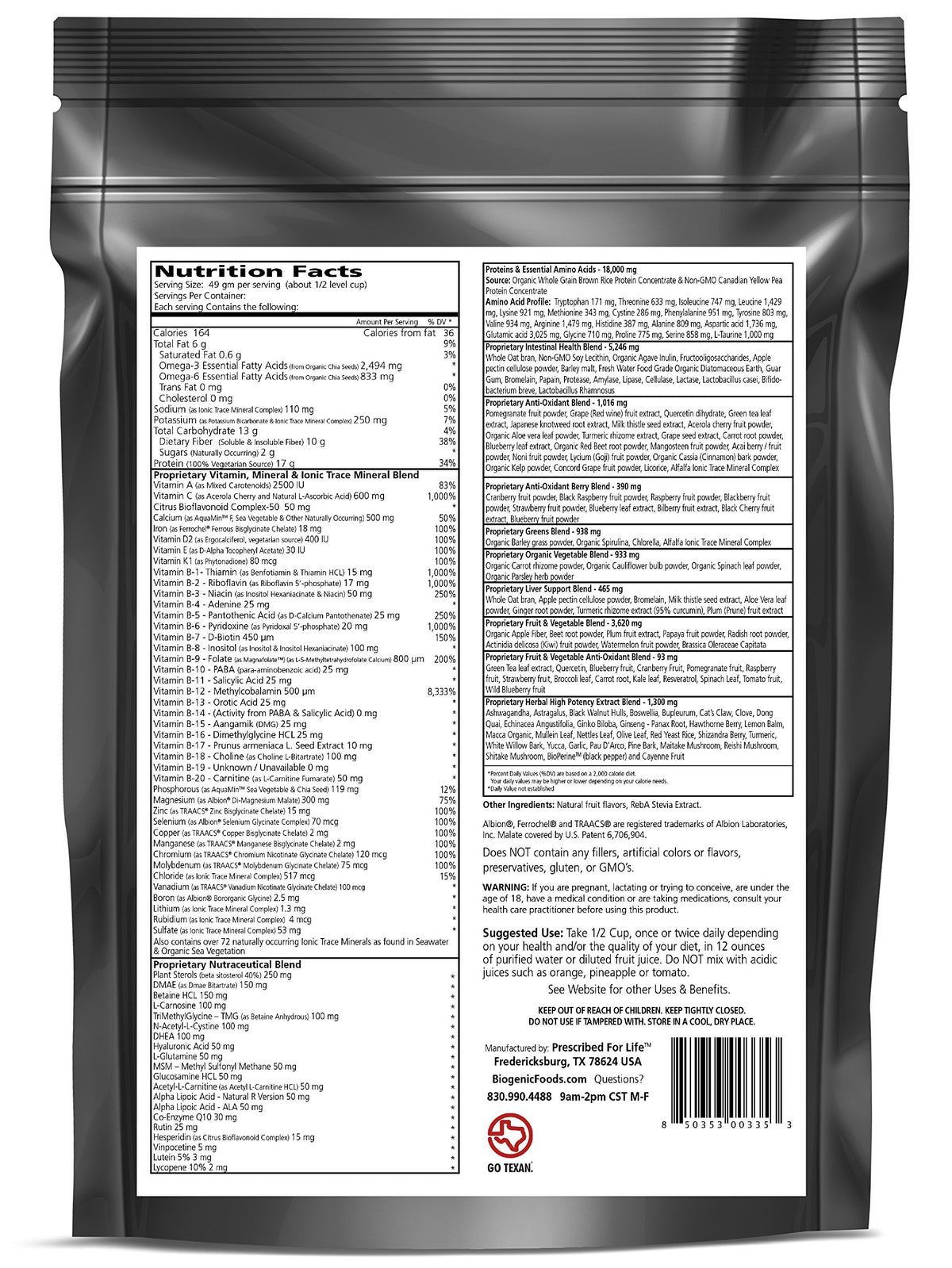 Biogenic Foods Vital Life Nutrients Complete Meal Replacement Powder - image 2