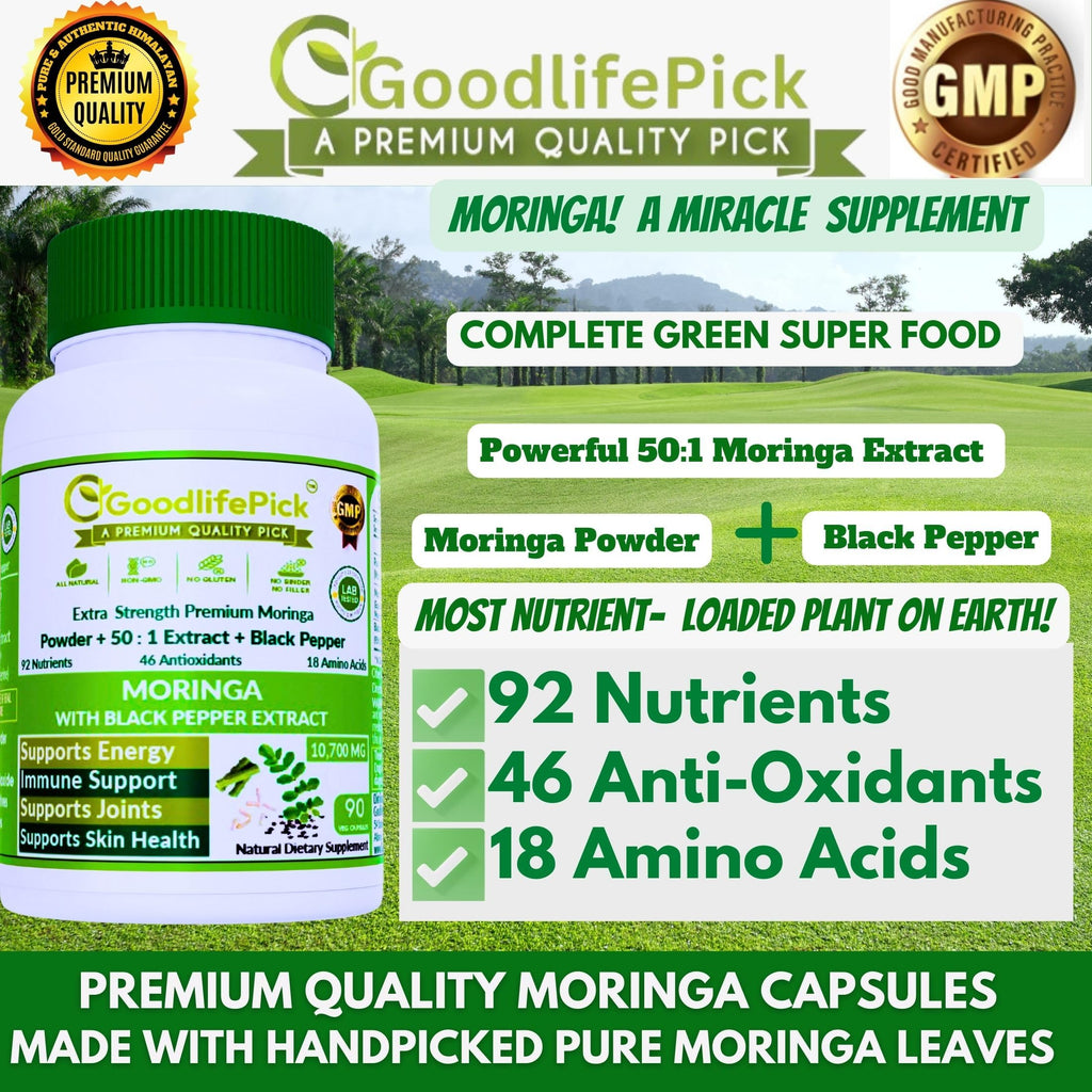 GoodlifePick Premium Moringa Capsules with Black Pepper