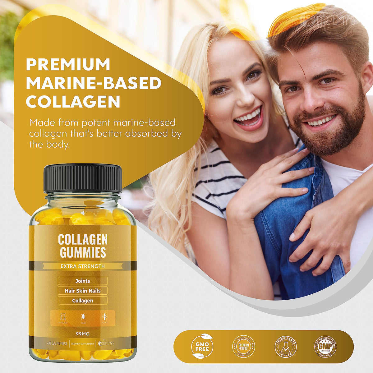 Dr. Emy's Collagen Gummies for Hair, Skin & Nails - 120 Gummies - image 3
