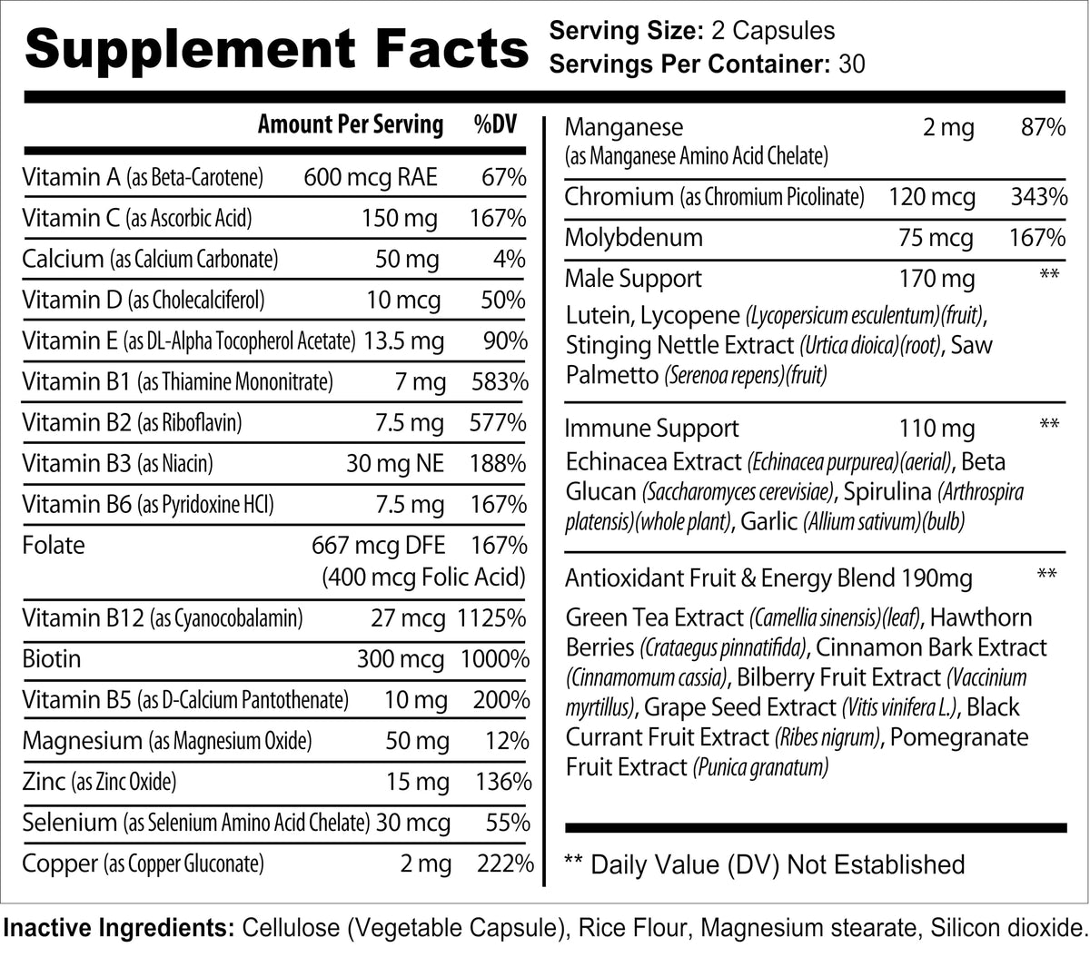 Bradeson Naturals Men's Multivitamin for Energy & Focus - 60 Capsules - image 2