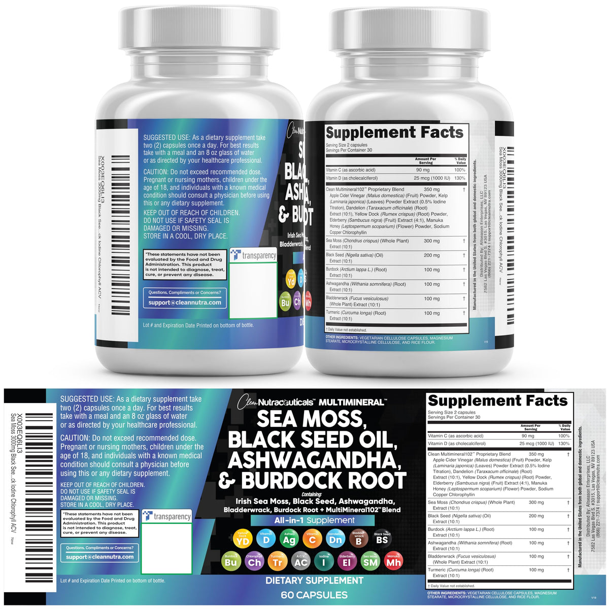 Clean Nutraceuticals Sea Moss Black Seed Oil Blend - 60 Capsules - image 9