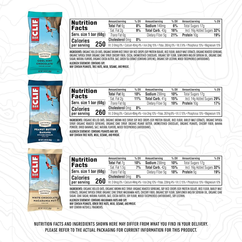 CLIF BAR Protein Energy Bars, Variety Pack, 4 Flavors
