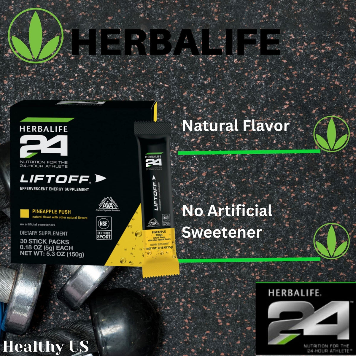 Herbalife24 Liftoff Pineapple Push Energy Supplement - 30 Stick Packs - image 5