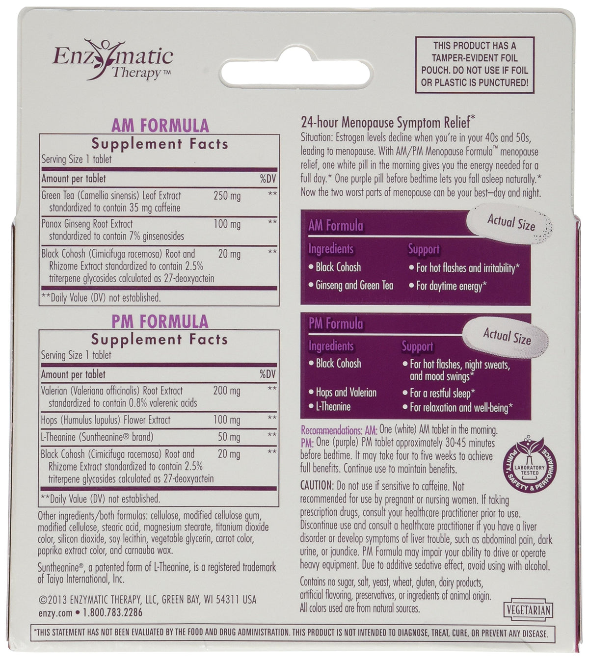 Enzymatic Therapy AM/PM Menopause Formula - 120 Tablets - image 2