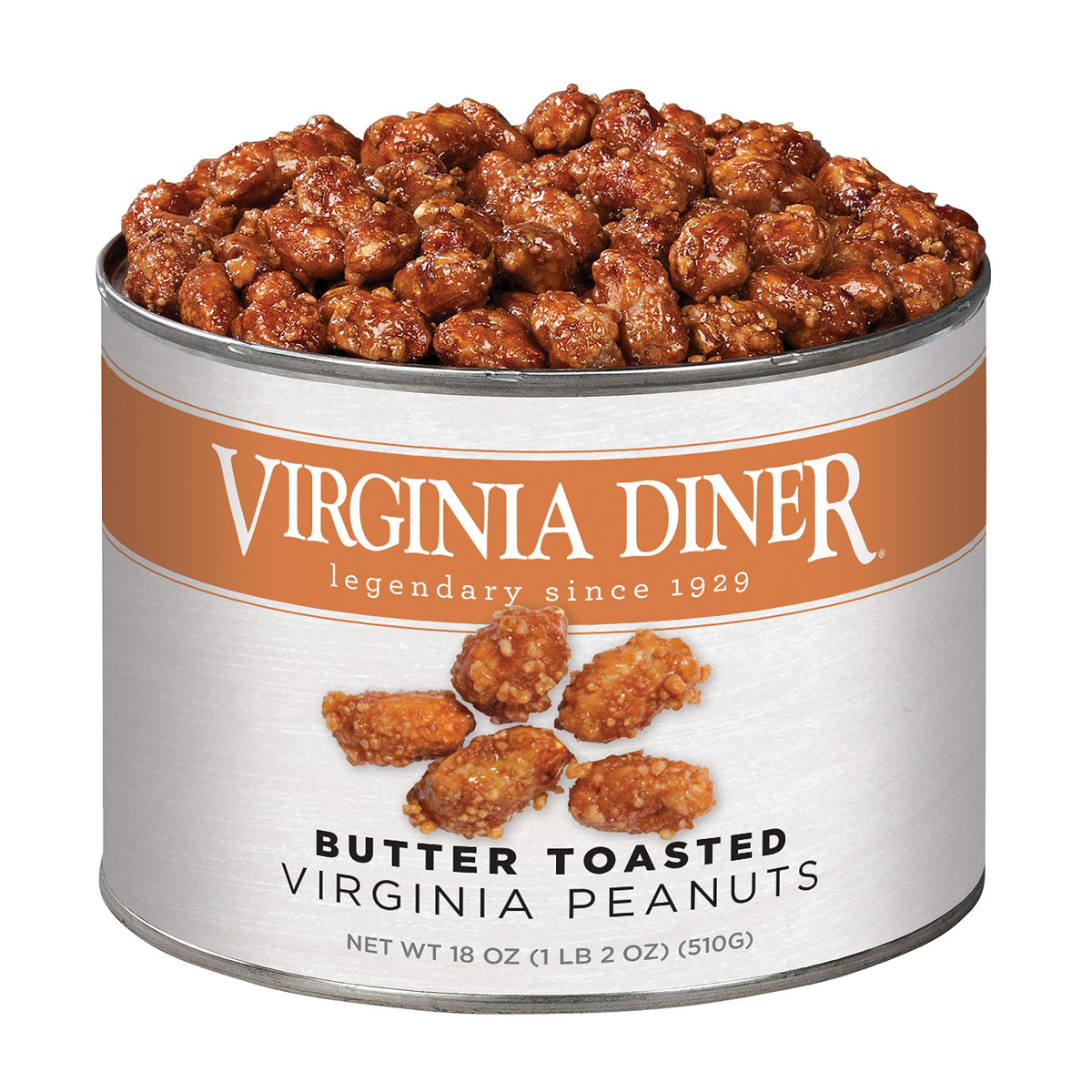 Virginia Diner Butter Toasted Virginia Peanuts Super XL - 18 oz Tin