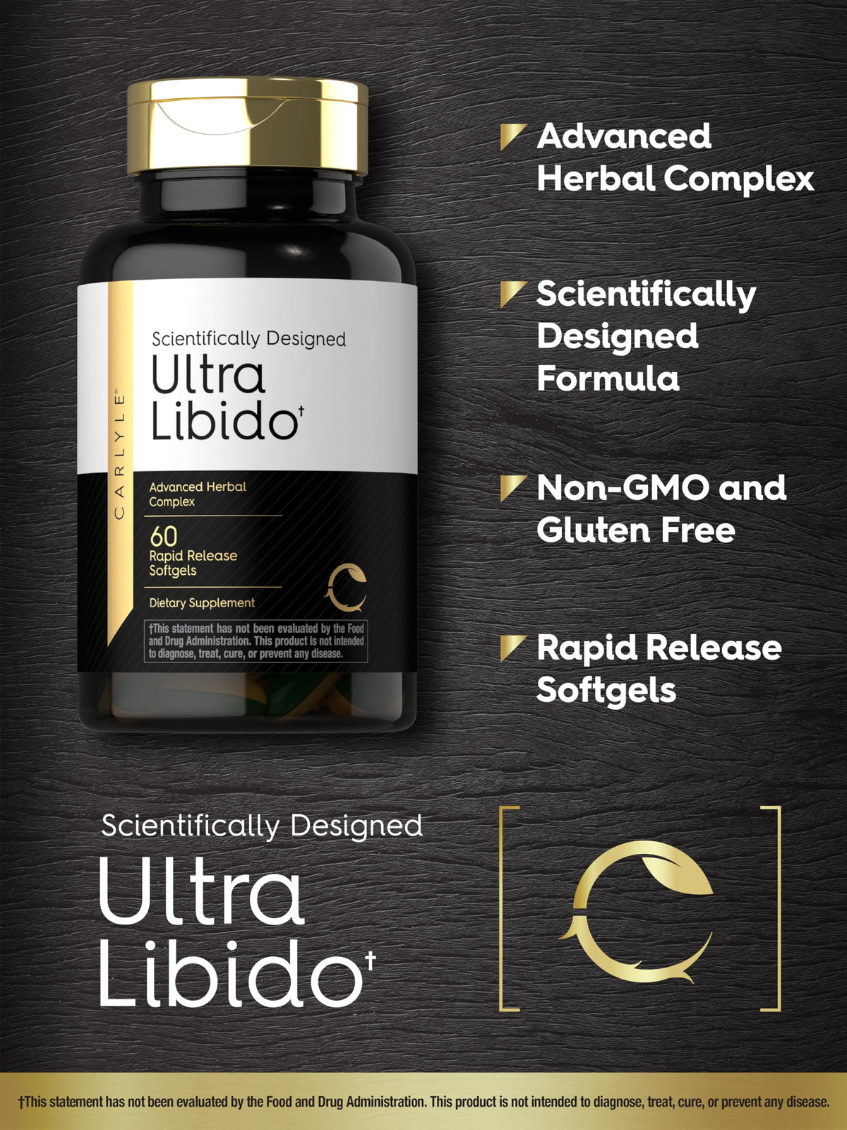 Carlyle Ultra Libido Supplement for Men - 60 Softgels - image 4