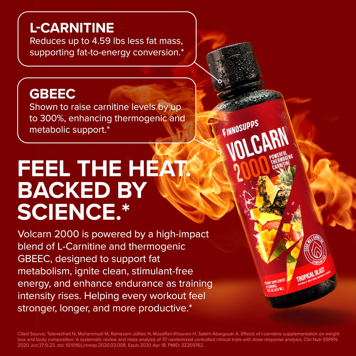 InnoSupps Volcarn 2000 - Liquid L-Carnitine for Men & Women