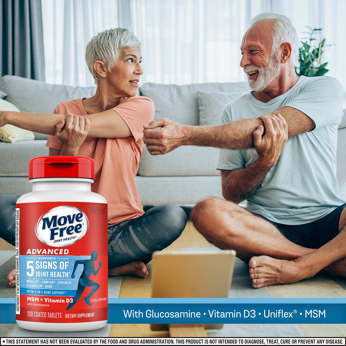 Move Free Advanced Glucosamine Chondroitin MSM Vitamin D3 - 360 Tablets - image 2