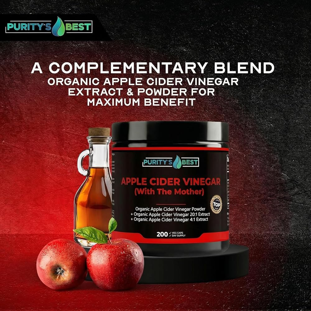 Purity's Best Apple Cider Vinegar with The Mother 300 mg - 200 Capsules - image 3