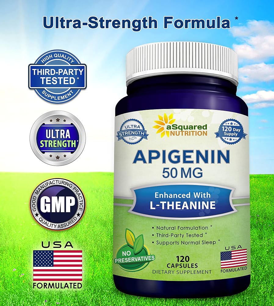 aSquared Nutrition Apigenin 50mg & L-Theanine 200mg - 120 Capsules - image 6