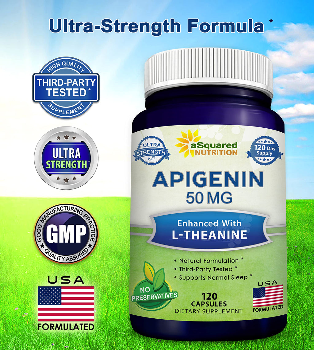 aSquared Nutrition Apigenin 50mg & L-Theanine 200mg - 120 Capsules - image 6