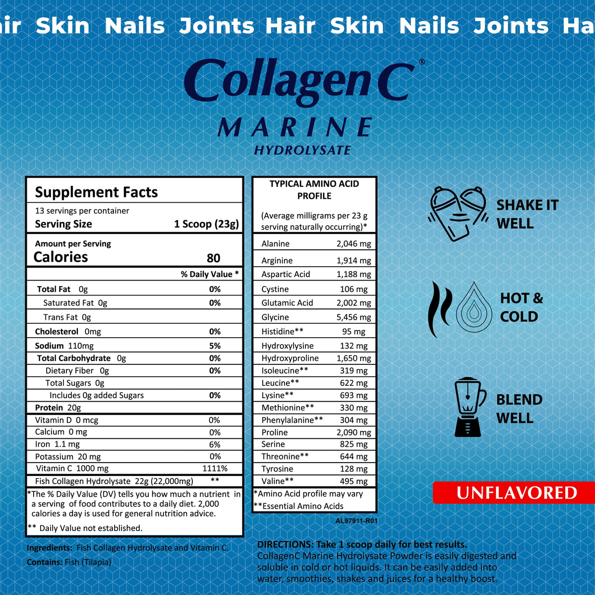 ALFA VITAMINS CollagenC Marine Collagen Powder - 11oz Jar - image 2