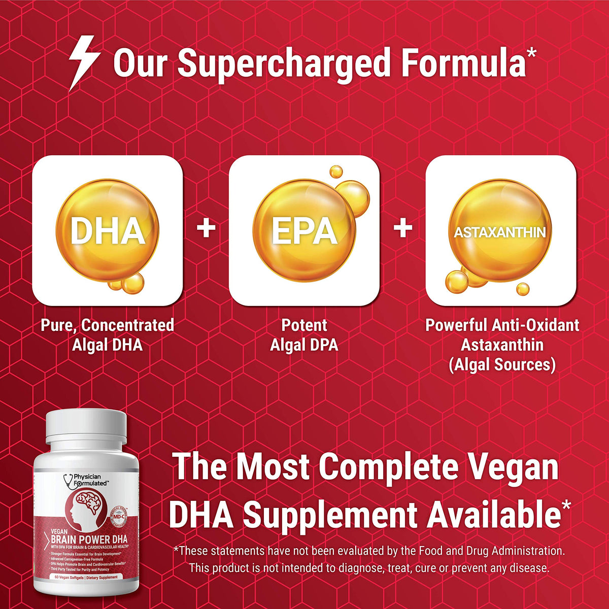 Physician Formulated Vegan DHA Omega 3 Brain Support - 60 Softgels - image 4
