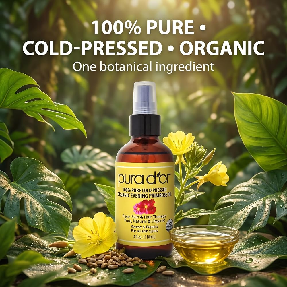 PURA D'OR Organic Evening Primrose Oil 100% Pure Cold Pressed - image 3