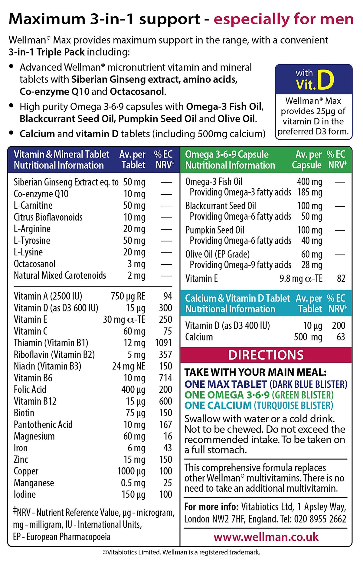 Wellman Max Blended Vitamin & Mineral Supplement - 84 Count - image 3