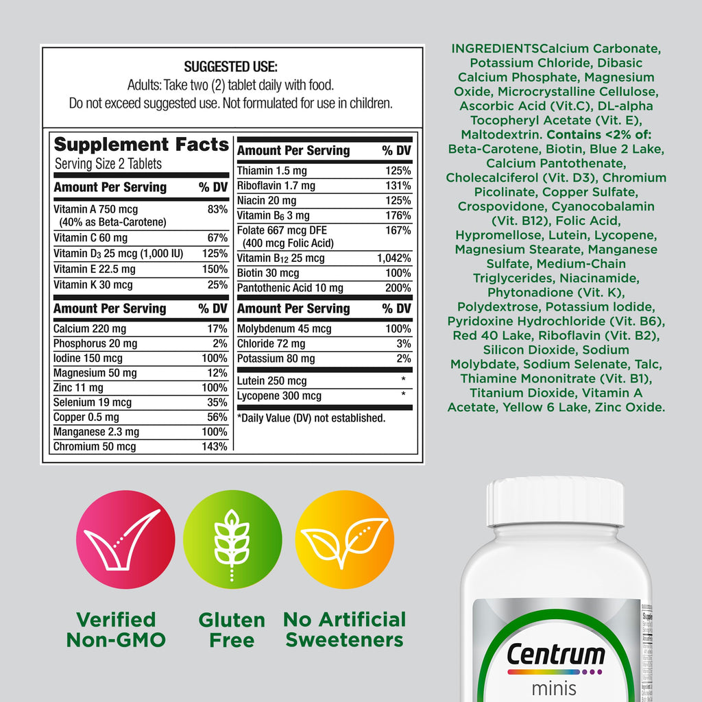 Centrum Silver Minis Multivitamin for Adults 50+ - 320 Tablets - image 9
