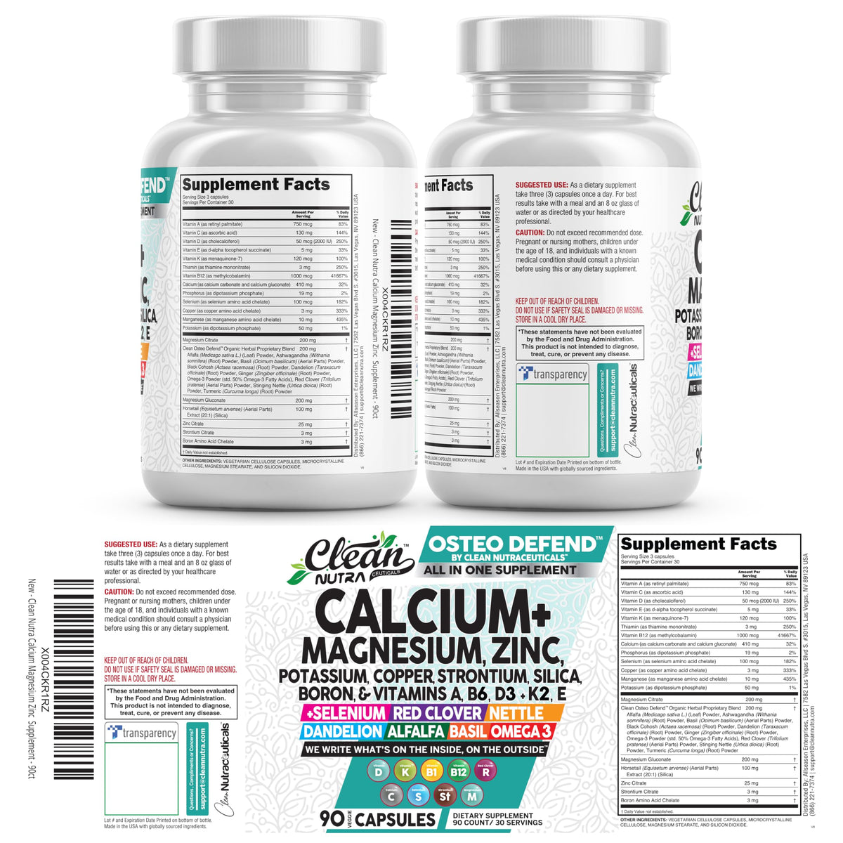 Clean Nutraceuticals Osteo Defend Calcium Magnesium Zinc - 90 Capsules - image 9
