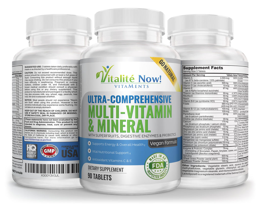 Vitalité Now! Vegan Whole Food Multivitamin - 90 Tablets - image 2