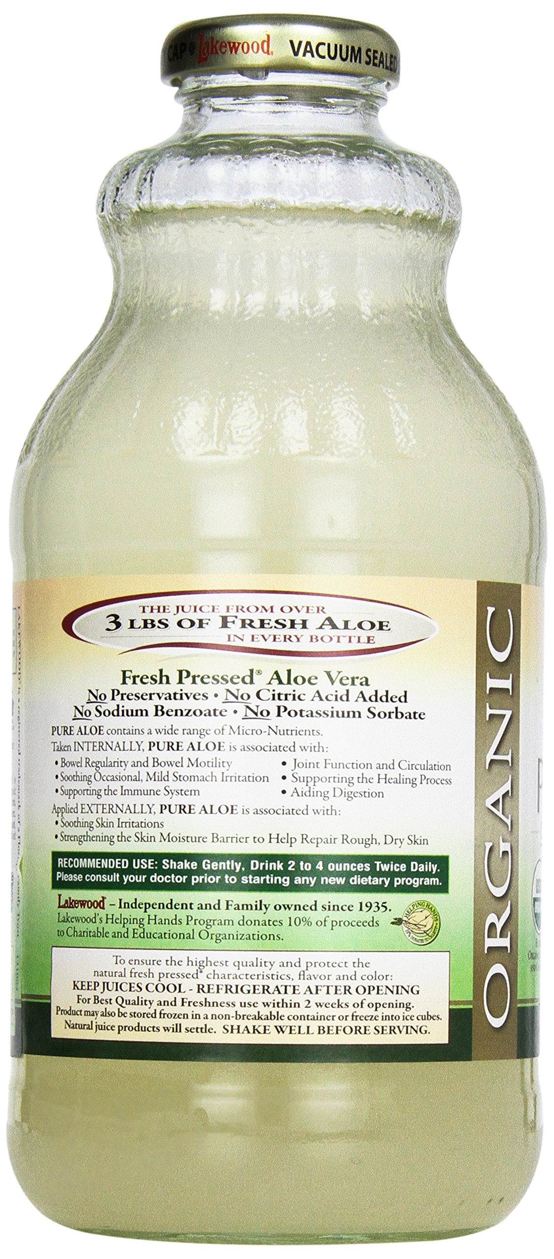 Lakewood Organic Pure Aloe Inner Leaf Fresh Pressed - 32 Fl Oz (Pack of 6) - image 3